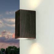 Licht-erlebnisse - Applique d'extéreiur au design moderne brun antique éclairage indirect 2xGU10 H:15 cm - boi noir - Brun antique