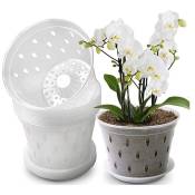 Linghhang - Pots d'orchidées en plastique de 5 pouces,