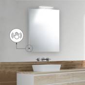 Miroir de salle de bains 70x100 cm avec interrupteur tactile et lampe led