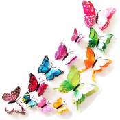 Muraux de Papillons 3D Sticker Mural Autocollants bricolage papillon amovible Réutilisable Pour chambre Salon, 12pcs