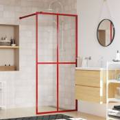 Paroi de douche avec verre esg transparent rouge 90x195 cm