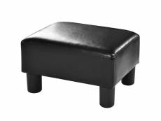 Pouf assis cube repose-pieds tabouret repose-pieds cube siège pu avec pieds 40x30x24 cm noir helloshop26 20_0001006