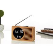 Radio de chevet rétro en bois réveil paresseux muet