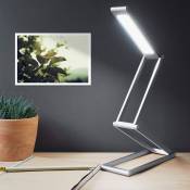 Rhafayre - Lampe de bureau led - Luminaire pliable en aluminium sans fil avec micro-USB et crochet amovible - Lumière table de nuit salon - argenté