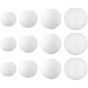 Skylantern - Lot de 12 Boules Japonaises 15/20/25/30cm - Blanc