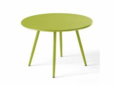 Table basse de jardin ronde en métal vert 40 cm -