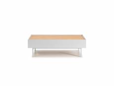 Table basse rectangulaire blanc-chêne - teulat arista