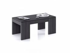 Table basse relevable gris - anna - l 100 x l 50 x h 43-54 cm