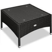 Table d’appoint en polyrotin noir Table basse 58x58x42cm