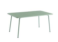 Table de jardin en acier vert menthe 160x90 cm