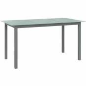 Table de jardin Table d'extérieur | Table d'appoint Gris clair 150x90x74 cm Aluminium et verre 15651 - Gris