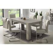 Table de salle à manger extensible, Console extensible, Table moderne avec rallonges, 160 / 220x88h80 cm, Couleur ciment, avec emballage renforcé