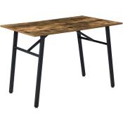 Table de salon cuisine plancher rectangulaire plancher en bois foncé et fer à fer
