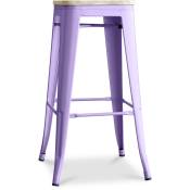 Tabouret de Bar - Design Industriel - Acier & Bois - 76cm - Stylix Violet pastel - Bois, Acier - Violet pastel