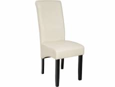 Tectake chaise aspect cuir - beige 400556