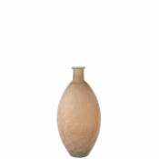 Vase ovale verre beige H59cm