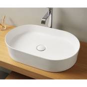 Vasque ovale en céramique - Trapani Blanc mat