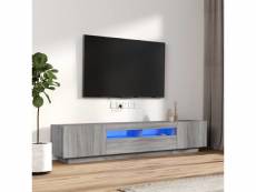 Vidaxl ensemble de meubles tv avec lumières led 2 pcs sonoma gris