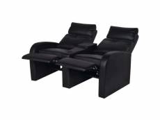 Vidaxl fauteuil inclinable à 2 places cuir synthétique noir 242000