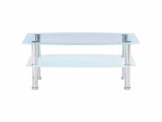 Vidaxl table basse blanc 100x60x42 cm verre trempé