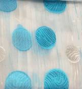 Voilage en Organza Fils Coupés - Bleu Turquoise - 140 x 240 cm