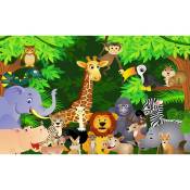 Affiche enfant portrait de famille jungle - 60x40cm
