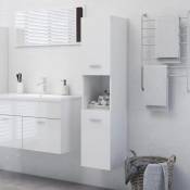 Armoire de salle de bain Blanc brillant 30x30x130 cm