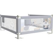 Aufun - Barrière de lit pour enfants, 180cm, pliante et rétractable, pour enfants de 0 à 10 ans, protection contre les chutes, en gris