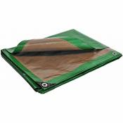 Bâche de Chantier 6x10 m 250CH Verte et Marron - Haute Performance - Bâche de protection étanche pour Travaux - green - Tecplast