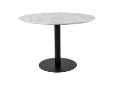 Bolzano - table à manger ronde effet marbre ø110cm - couleur - blanc 2201145