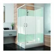 Cabine de douche Izi Glass2 Leda Carrée - Portes coulissantes - Verre sérigraphié - 90 x 90 cm