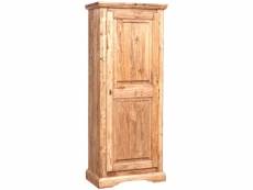 Cabinet rustique en bois massif de tilleul finition noyer l72xpr40xh173 cm