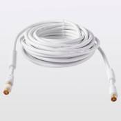 Câble coaxial Mâle / Femelle + adaptateur Mâle / Mâle blanc Blyss Or 10 m