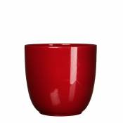 Cache-pot en céramique rouge foncé D25