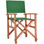 Casaria - Chaise de jardin Cannes Bois d'eucalyptus certifié fsc® Pliable Chaise de régie pliante en bois Jardin Chaise de metteur en scène Vert