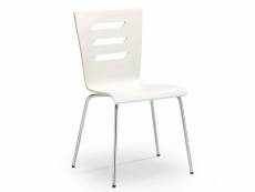 Chaise blanche avec fins pieds en métal chromé rigel 69