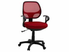 Chaise de bureau pour enfant cool fauteuil pivotant ergonomique avec accoudoirs, siège à roulettes et hauteur réglable, mesh rouge