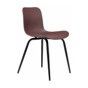 Chaise en aluminium noire et coque en polypropylène bordeaux Langue Avantgarde - NORR