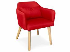 Chaise / fauteuil scandinave shaggy tissu rouge