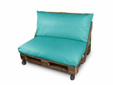 Coussin pour palette similicuir extérieur turquoise set: siège 120x80x20 + dossier 120x45x25 3848185