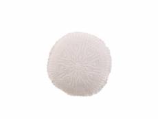 Coussin rond mia dentelles coton blanc - l 40 x l 40 x h 0 cm