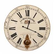 Decoration D ’ Autrefois - Horloge Ancienne Balancier La Beaujolaise 58cm - Bois - Blanc - Blanc