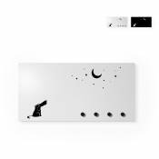 Designobject - Porte-clés mural tableau blanc magnétique moderne Dog and Moon | Gris