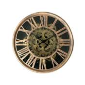 Emde - Horloge ronde dorée mécanisme apparent 25x6x25cm