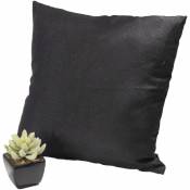 Enjoy Home - Coussin déhoussable natte 40 x 40 cm polyester coloris noir