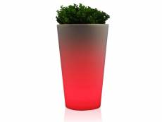 Eurotrail lampe|pot de fleurs rond rechargeable à led 38 cm