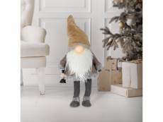 Figurine gnome led avec casquette, 80 cm, marron, éclairage blanc chaud 400010685