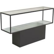 Furniture Fashion - Console en verre et acier Maglehem - Noir