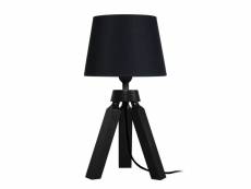 Gaby - lampe de chevet trépied bois noir 65871