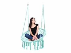 Giantex chaise suspendue,hamac relaxation,fauteuil de jardin 1 place tricotée par corde de coton avec des franges romantiques de style nordique pour s